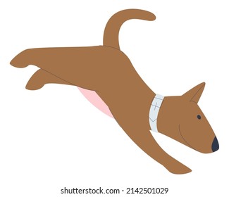 The little dog is jumping. Playful cheerful pet. Flat vector illustration. Eps10