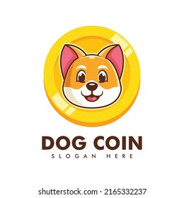 little dog logo design and a coin