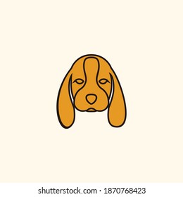 Logo des kleinen Hundes mit Hundekopf-Logo. Vektorgrafik. Symbol.