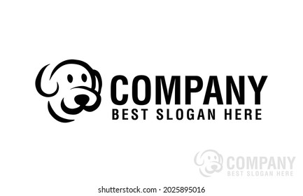 little dog logo, dog head logo. Vector illustration. symbol icon