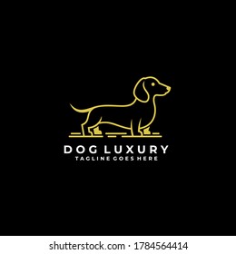 Little Dog Luxury Illustration Vector Logo.