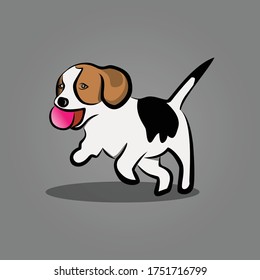 Little dog playing with ball 