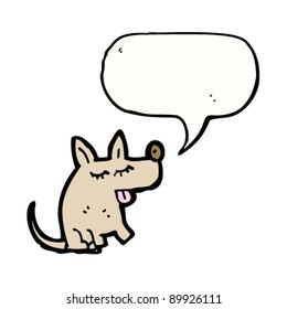 perro pequeño con burbuja de habla