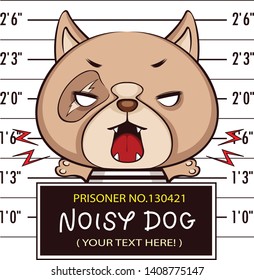 Little Dog in a theme of animate prisoner. Perfectly apply to Icon, Sign, Product or your own badge.