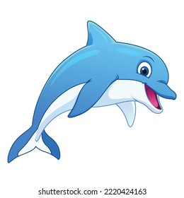 Little Dolphin Cartoon Animal Illustration