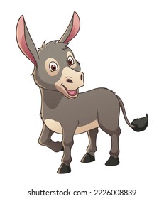 Ilustración animal de pequeños dibujos animados de burro