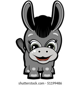 Little donkey - smiling cartoon for your design