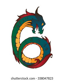 little dragon figure 6 vector vintage Celtic ornament