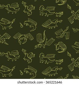 little dragon linen pattern