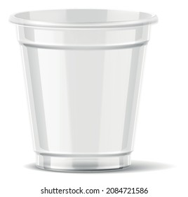 Little drink cup mockup. Realistic plastic container for takeaway beverage