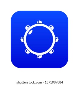 Little drums icon blue vector isolated on white background
