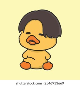 Little Duck 2 Animal Meme Sticker T-shirt Vector Cute Illustration