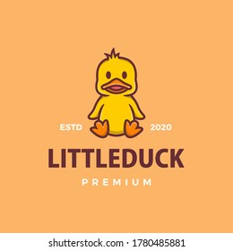 little duck cartoon logo vector icon illustration