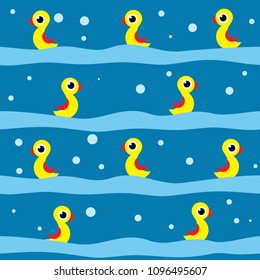 little duck cartoon seamless pattern