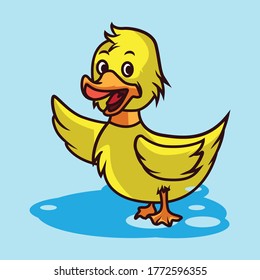 Little Duck cute vector Illustration