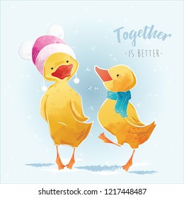 Little Duck and His Friends in the Christmas