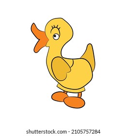 Little Duck Illustration clipart. You can easily download and color it. 