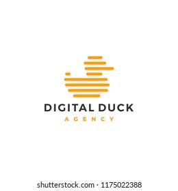 little duck logo vector icon line outline monoline illustration