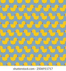 little duck seamless pattern vector