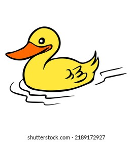 Little Duck Vector Illustrationisolated On White Stock Vector (Royalty ...