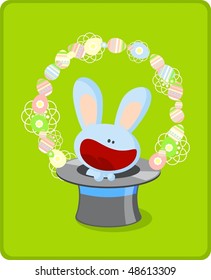 Little easter bunny in a top hat
