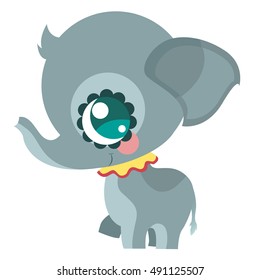 Little elephant. Circus animal. Children's character. Zoo.