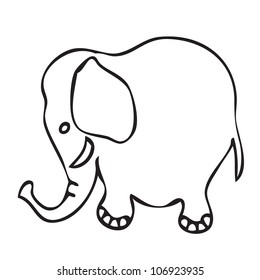 Little Elephant Doodle Stock Vector (Royalty Free) 106923935 | Shutterstock