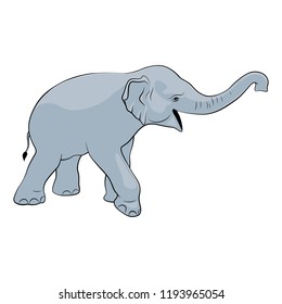 Little Elephant is Funny - vector illustration