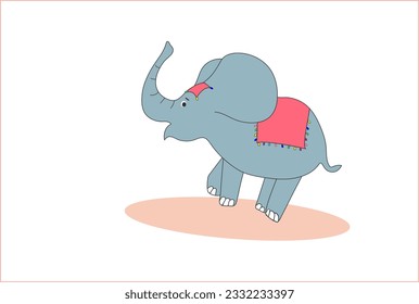 Little elephant in pastel colors