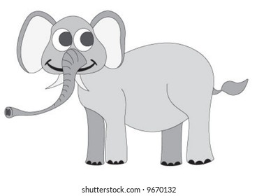 The little elephant is smiling