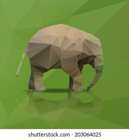little elephant from triangles walking eps10