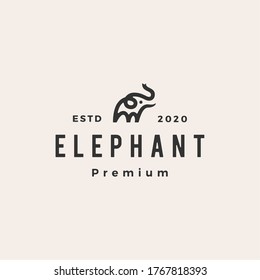 little elephant vintage logo vector icon illustration	