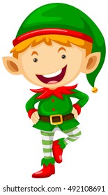 Little Elf With Happy Face Illustration