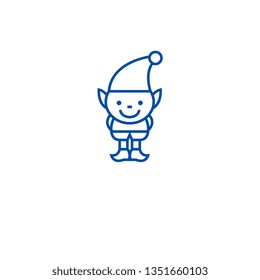 Little elf line icon concept. Little elf flat  vector symbol, sign, outline illustration.