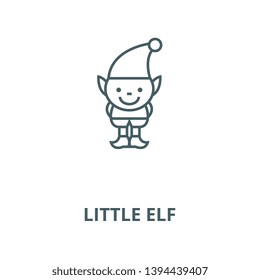 Little elf vector line icon, linear concept, outline sign, symbol