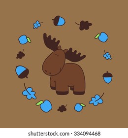 Little elk vector illustration