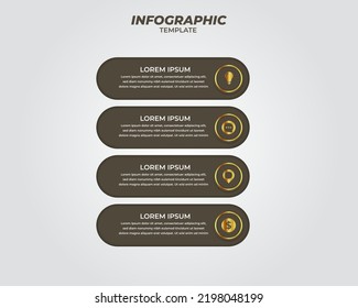 a little emboss infographic design with 4 steps for data visualization, diagram, annual report, web design, presentation. Vector business template
