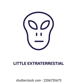 little extraterrestial icon from astronomy collection. Thin linear little extraterrestial, astronomy, small outline icon isolated on white background. Line vector little extraterrestial sign, symbol 