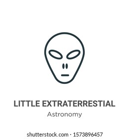 Little extraterrestial outline vector icon. Thin line black little extraterrestial icon, flat vector simple element illustration from editable astronomy concept isolated on white background