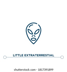 little extraterrestial outline vector icon. simple element illustration. little extraterrestial outline icon from editable astronomy concept. can be used for web and mobile
