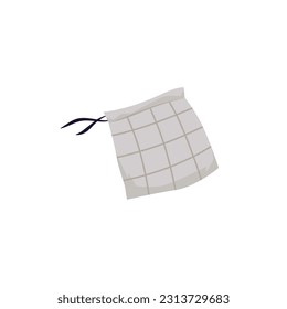 Little fabric eco pouch flat style, vector illustration isolated on white background. Decorative design element, zero waste lifestyle, packaging for shopping