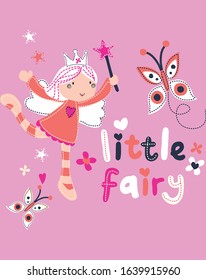 LITTLE FAIRY BUTTERFLY FLOWERS ICONS TO USE IN CHILDREN'S FASHION GIRL