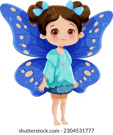 Little Fairy with Butterfly Wings illustration