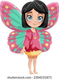 Little Fairy with Butterfly Wings illustration