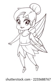 little fairy colorless style character