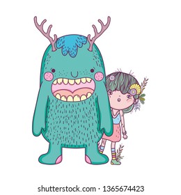 little fairy with monster characters