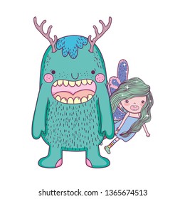 little fairy with monster characters