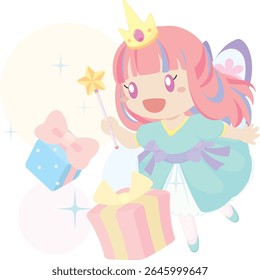 Little Fairy and Present Box
