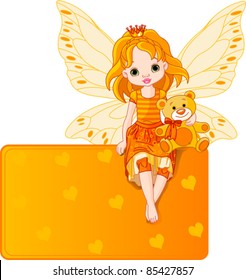 Little fairy sitting on place card