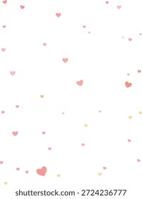 Patrón de corazones de melocotón pequeño que cae